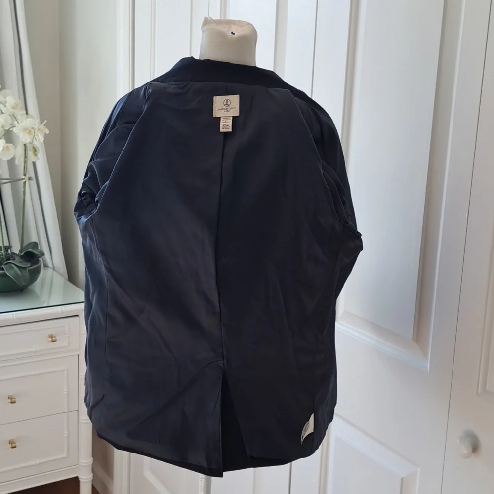 NWOT Lands' End Boys Youth Classic Navy Wool Blend‎ Blazer Lined Gold Buttons 8H